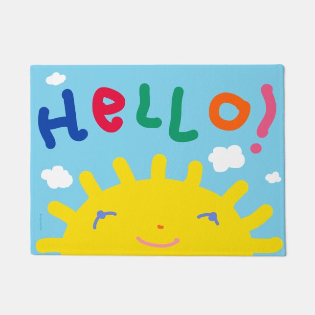 Sunny Hello Doormat Fußmatte (Vorderseite)