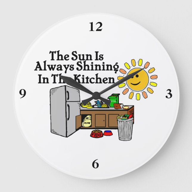 Sunny Kitchen Große Wanduhr (Vorderseite)