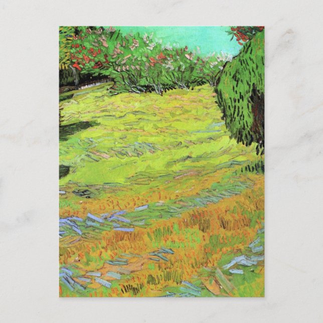 Sunny Lawn in a Public Park by Vincent van Gogh Postkarte (Vorderseite)