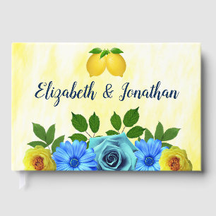 Sunny Lemon Floral Wedding Gästebuch