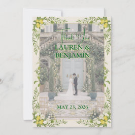 Sunny Lemon Wedding Thank You Card Dankeskarte