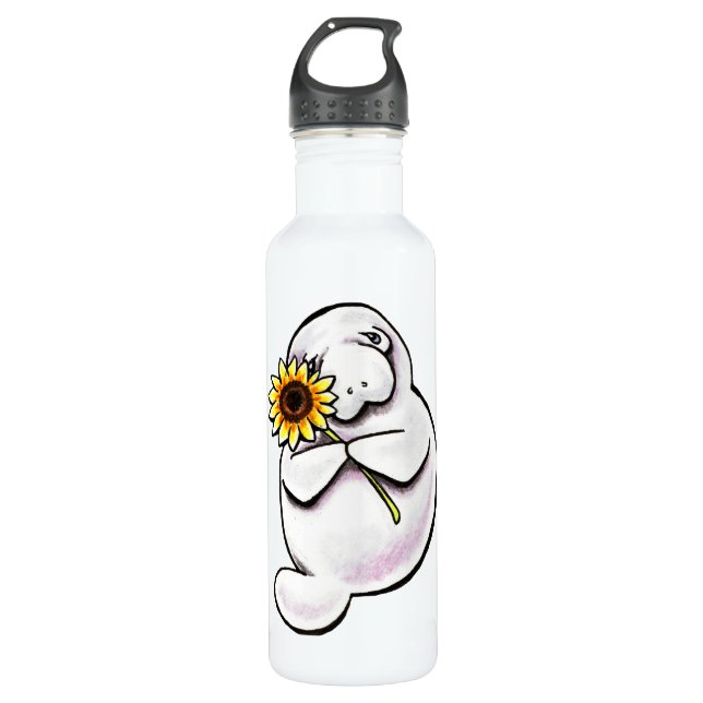 Sunny Manate Off Leash Art™ Trinkflasche (Vorderseite)