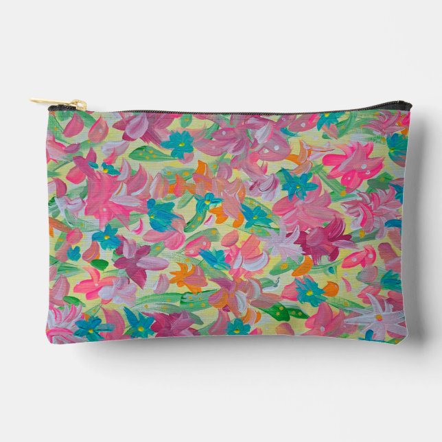 Sunny Pastel Floral Zubehörtasche (Vorderseite)