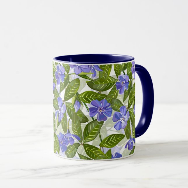 Sunny Periwinkle Days Muster Tasse (VorderseiteRechts)