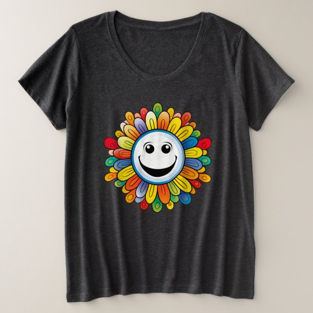 Sunny Ray Flower Große Größe T-Shirt (Design vorne)