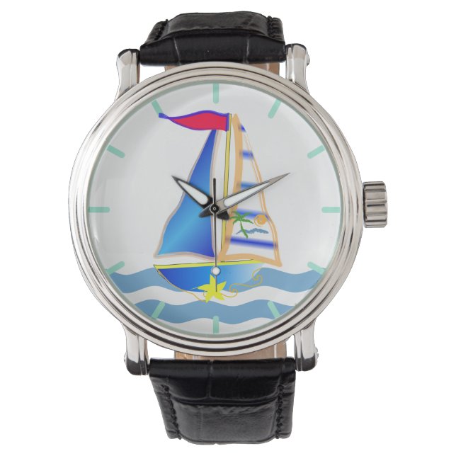 Sunny Sailing Day Armbanduhr (Vorderseite)