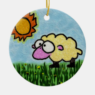 Sunny Sheep Keramik Ornament