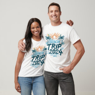 Sunny Shores 2024: Vibrant Beach Trip Erinnerungen T-Shirt