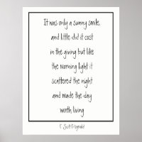 Sunny Smile Inspirational Gedicht F. Scott Fitzger