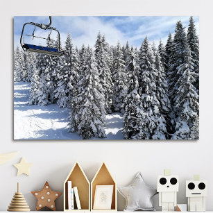 Sunny Snowy Mountain Custom Foto Poster