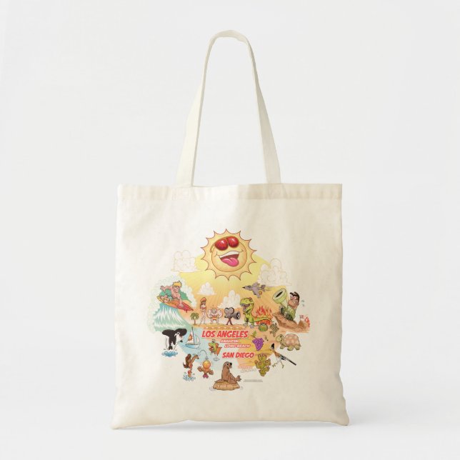 Sunny Southern California Cartoon Tasche (Vorne)