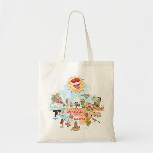 Sunny Southern California Cartoon Tasche (Vorne)