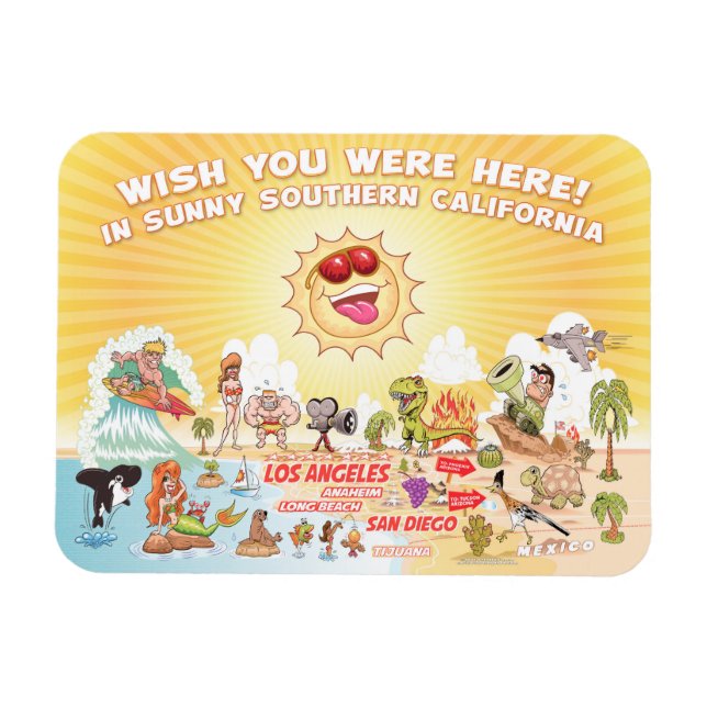 Sunny Southern California Souvenir Magnet (Horizontal)