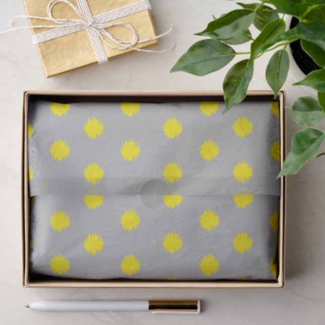 Sunny Splatter Polka Dot Pattern Seidenpapier (Geschenk)