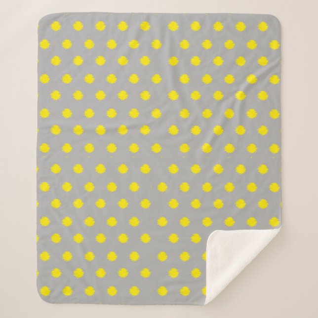 Sunny Splatter Polka Dot Pattern Sherpadecke (Vorderseite)