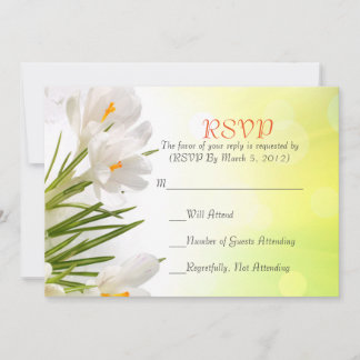 Sunny Spring White Iris RSVP Karte