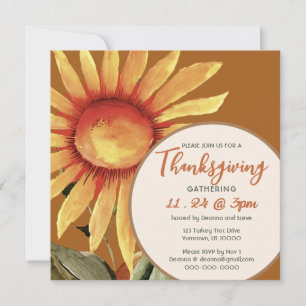 Sunny Sunflower, Invitation Thanksgiving