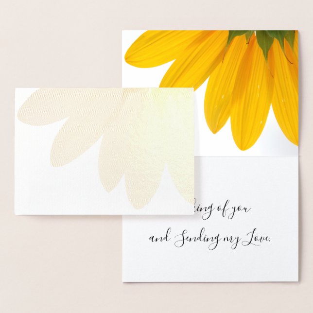 Sunny Sunflower Penser à votre carte Foil (Affichage)