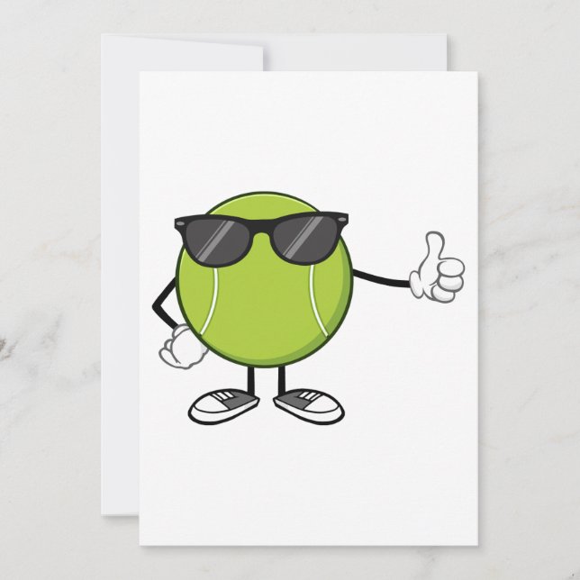 Sunny Tennis Ball Einladung (Vorderseite)