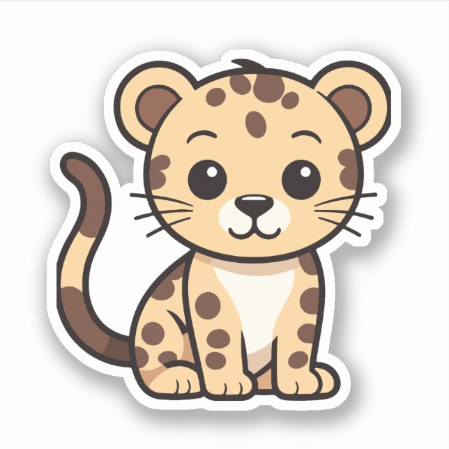 Sunny the Baby Cheetah Aufkleber (Vorderseite)