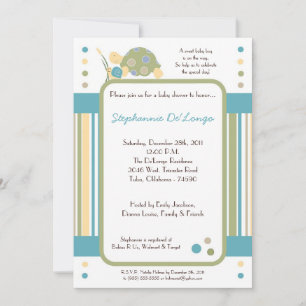 Sunny Turtle Sea Life Snail Baby Dusche Einladung