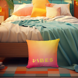 Sunny 'Vibes' Pink Orange und Yellow Ombre Kissen