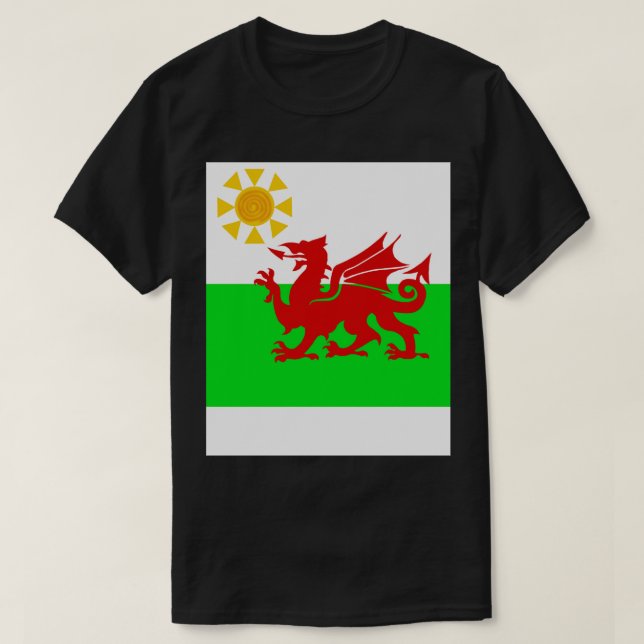 Sunny Welsh Dragon Flag T-Shirt (Design vorne)