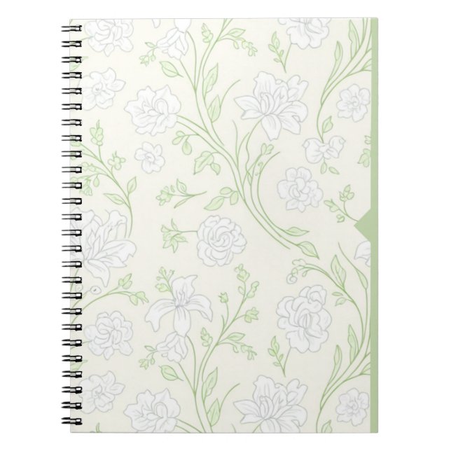 Sunny Yellow Floral Journal Cheerful White Flowers (Devant)