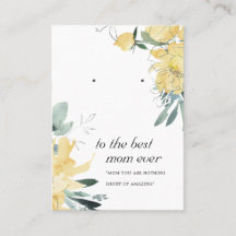 SUNNY YELLOW FLORAL MAMA GIFT EARRING DISPLAY CARD