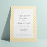 Sunny Yellow Gingham Traditionelle Baby Dusche