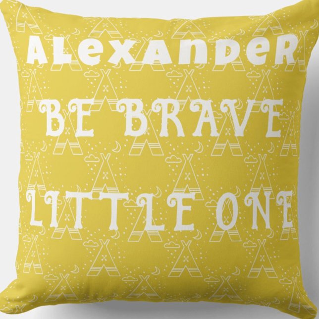 Sunny Yellow Tribal Coussin (Créateur téléchargé)