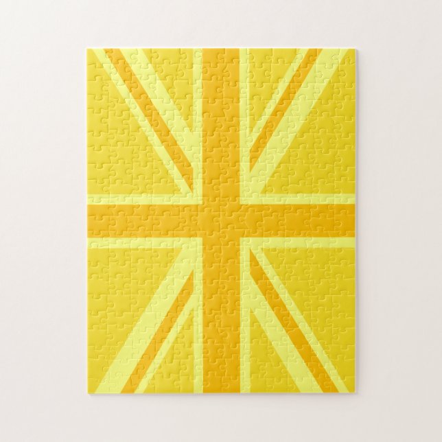 Sunny Yellow Union Jack British Flag Dekoration (Vertikal)