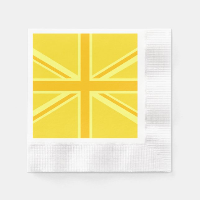 Sunny Yellow Union Jack British Flag Dekoration Serviette (Vorderseite)
