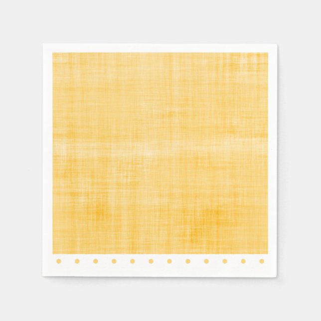 Sunny Yellow Whitewash Leinen Punkt Party Serviette (Vorderseite)