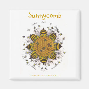 Sunnycomb - 2" quadratischer Magnet (weiß)