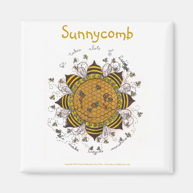 Sunnycomb - 2" Square Magnet (weiß) (Vorne)