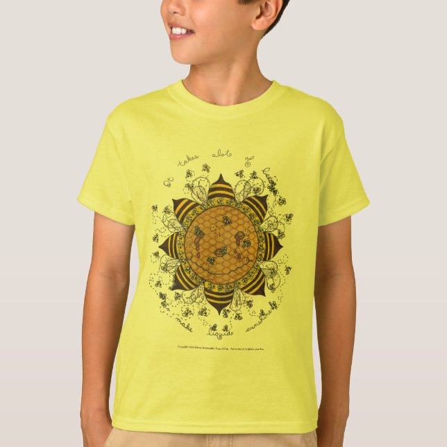 Sunnycomb - der T - Shirt der Kinder (Gelb) (Vorderseite)