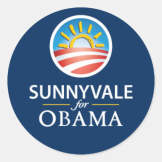 Sunnyvale für Obamas Round-Sticker - Blau Runder Aufkleber