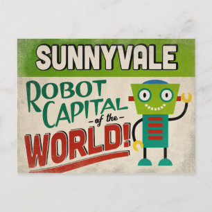 Sunnyvale Kalifornien Roboter - Lustige Vintage Postkarte