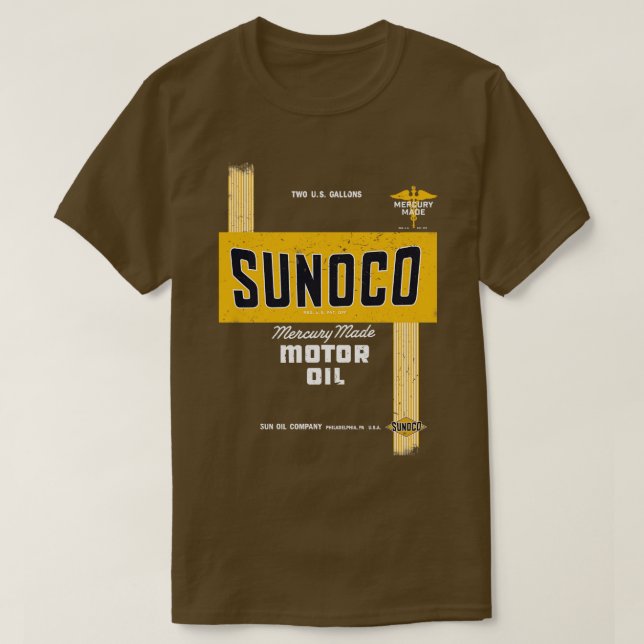 Sunoco Motoröl Retro gestörte Konstruktion T-Shirt (Design vorne)