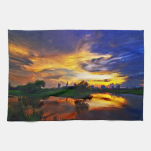 Sunrise Abstrakte Malerei Handtuch