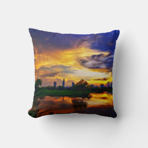 Sunrise   Abstrakte Malerei Kissen