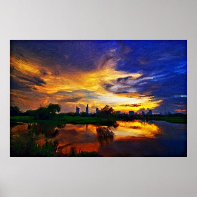 Sunrise | Abstrakte Malerei Poster (Vorne)