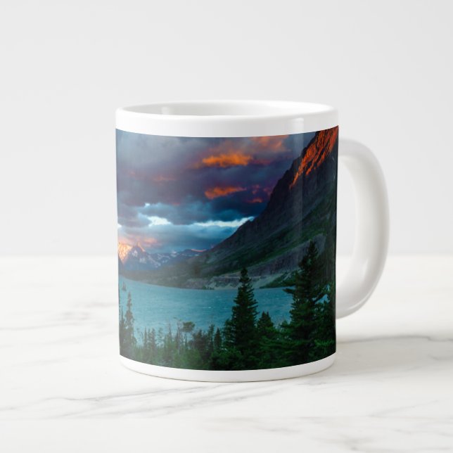 SunRise am St. Mary Lake Jumbo-Tasse (Vorderseite Rechts)