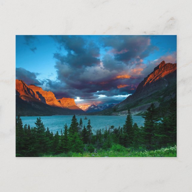SunRise am St. Mary Lake Postkarte (Vorderseite)