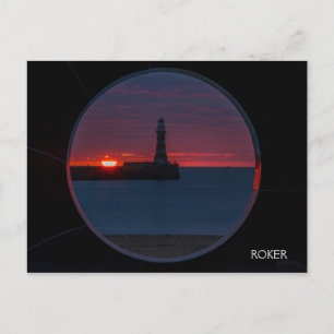 Sunrise at Roker Lighthouse-England Postcard Postkarte