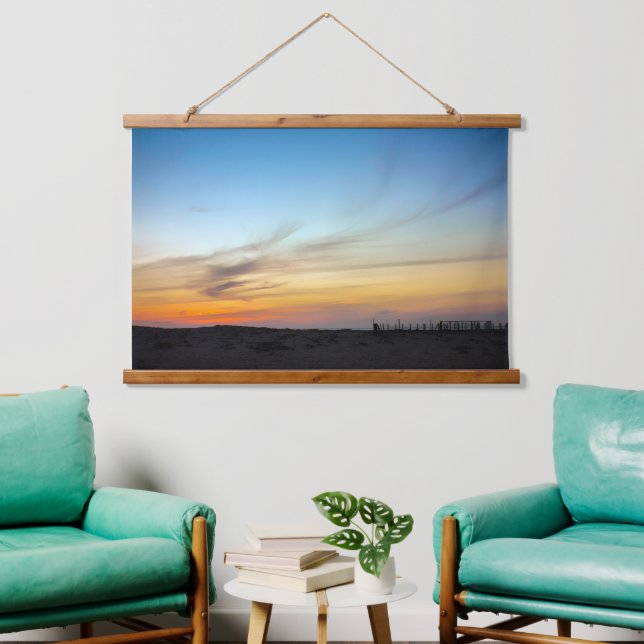 Sunrise at the Beach Wandteppich Mit Holzrahmen (Wohnzimmer)