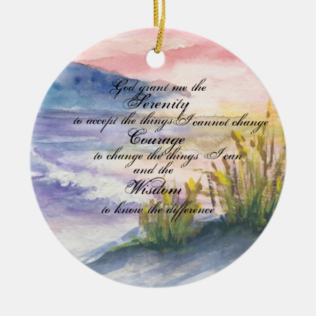 Sunrise Beach Serenity Keramik Ornament (Vorne)