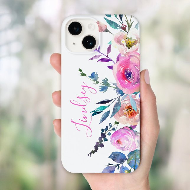 Sunrise Boho Floral Monogramm Case-Mate iPhone 14 Hülle (Von Creator hochgeladen)