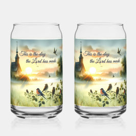 Sunrise Church with Birds in Misty Meadow Dosenglas